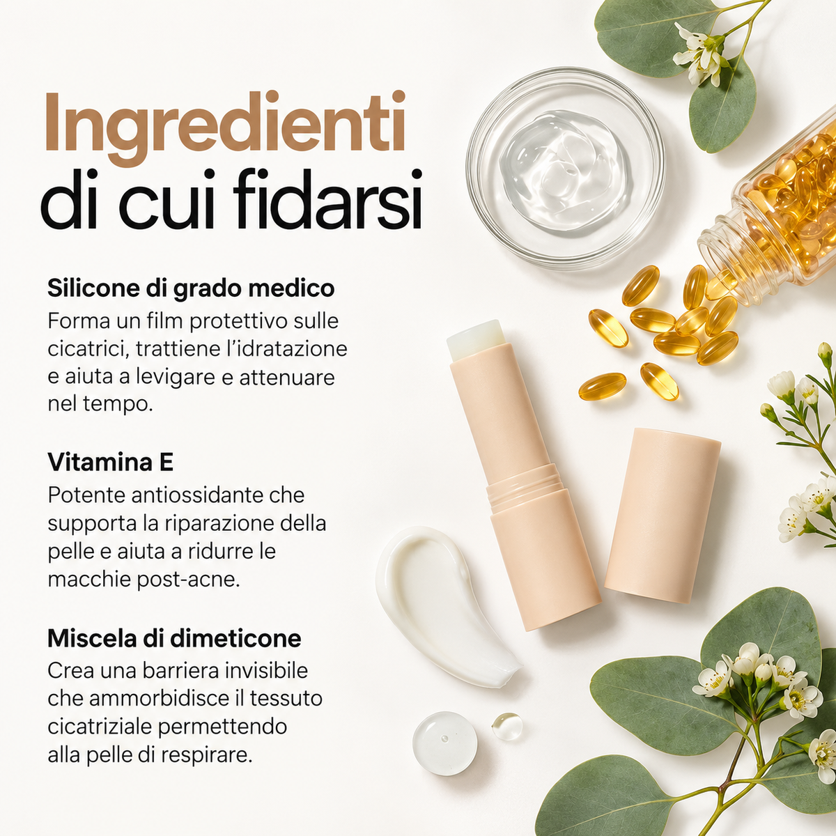 ScarSilk™ - Stick al Silicone Medicale per Cicatrici da Acne